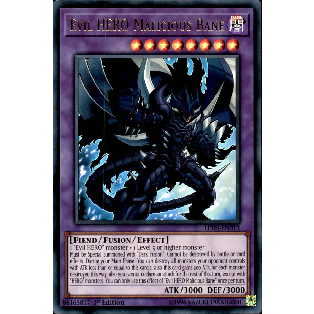 Evil HERO Malicious Bane LED5-EN012 Yu-Gi-Oh! Card