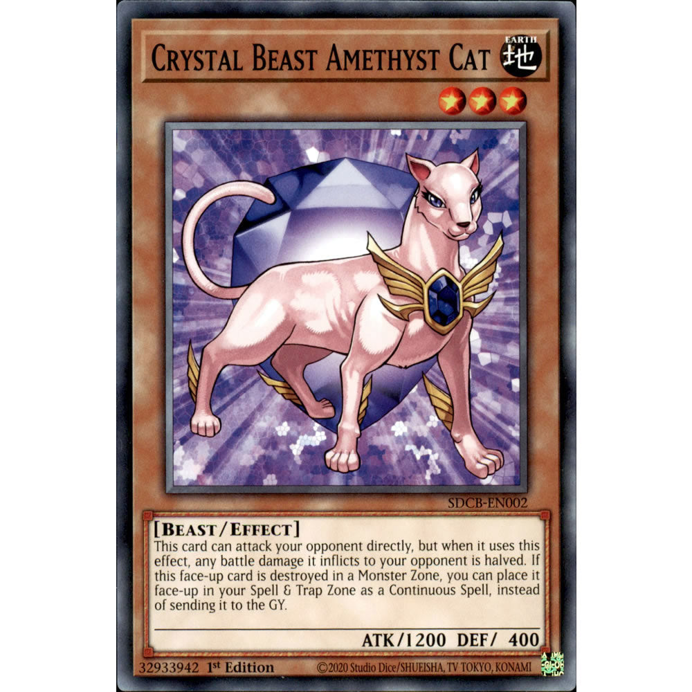 Crystal Beast Amethyst Cat SDCB-EN002 Yu-Gi-Oh! Card