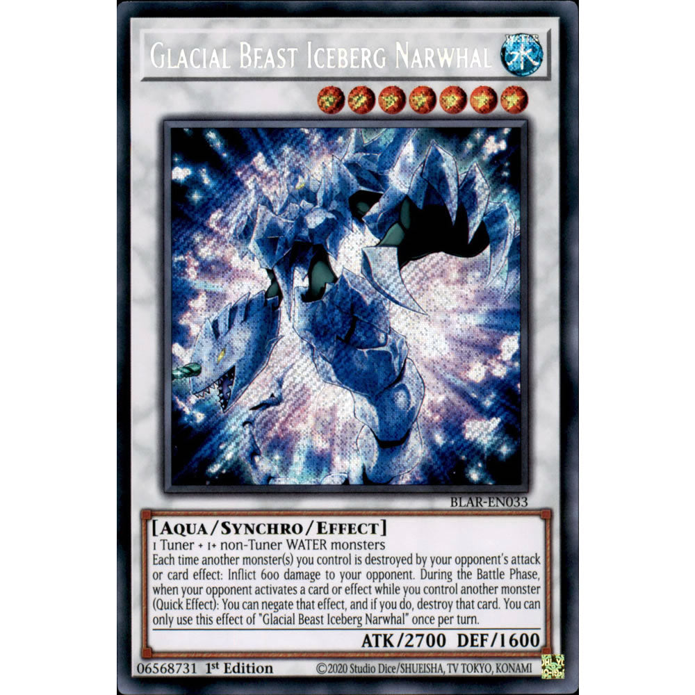 Glacial Beast Iceberg Narwhal BLAR-EN033 Yu-Gi-Oh! Card from the Battles of Legend: Armageddon Set