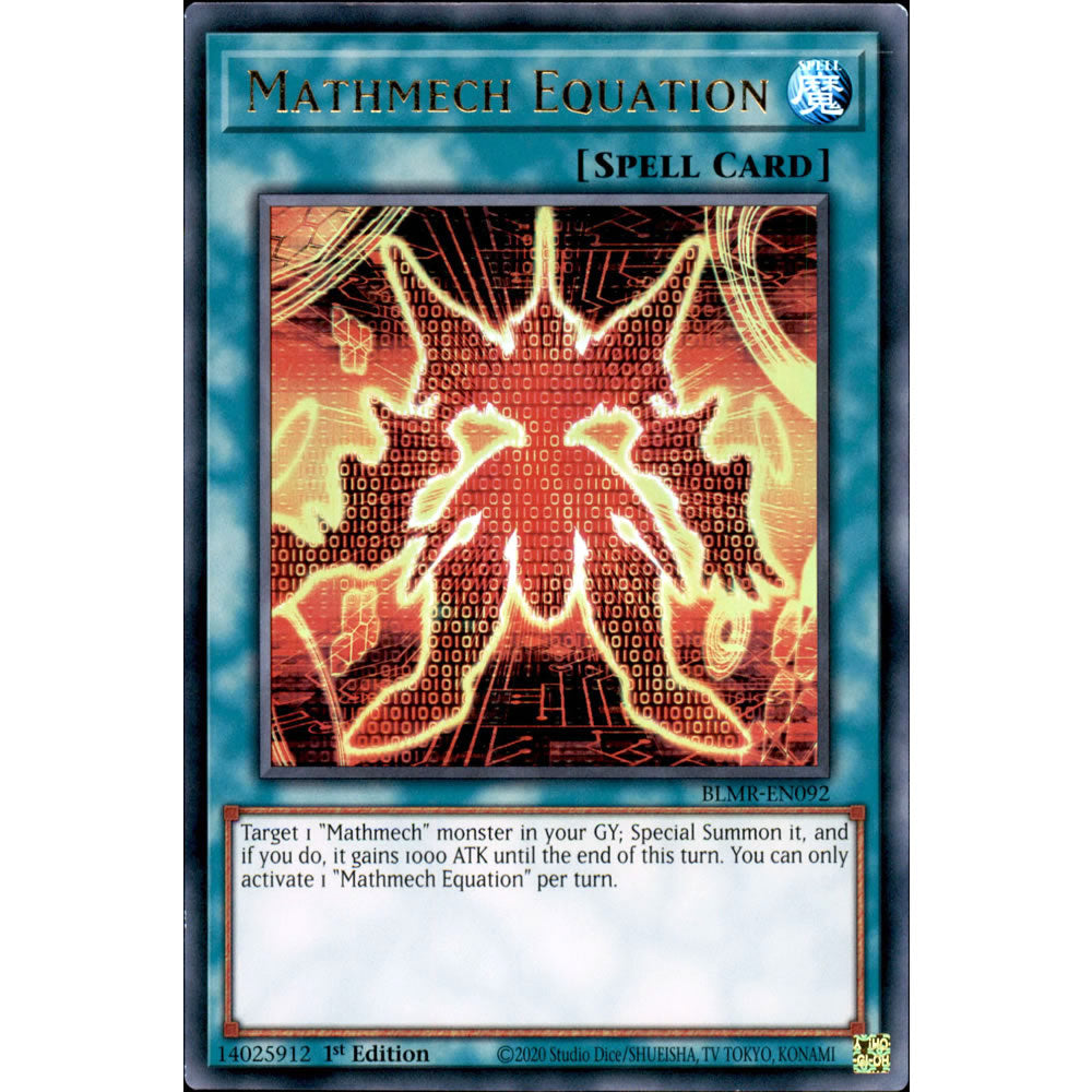 Mathmech Equation BLMR-EN092 Yu-Gi-Oh! Card from the Battles of Legend: Monstrous Revenge Set