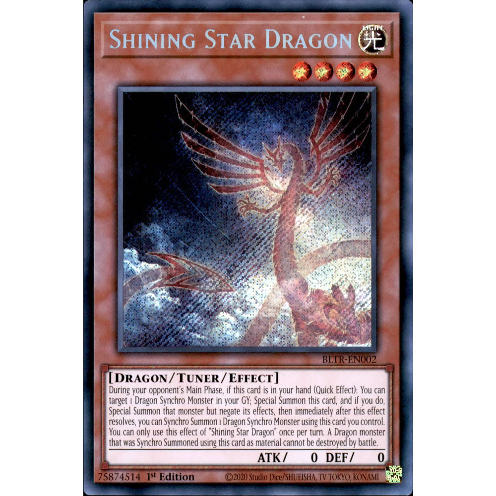 Shining Star Dragon BLTR-EN002 Yu-Gi-Oh! Card from the Battles of Legend: Terminal Revenge Set