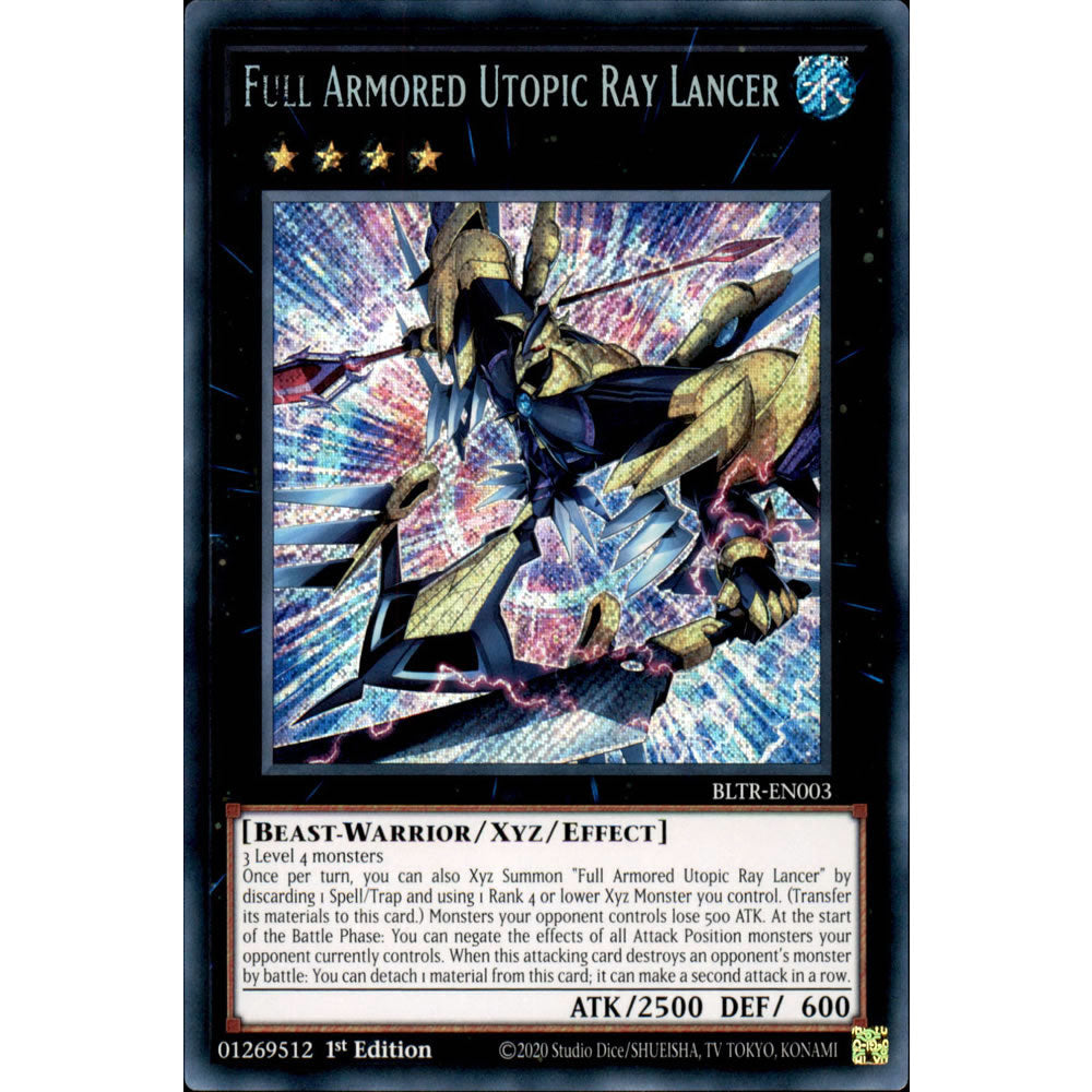 Full Armored Utopic Ray Lancer BLTR-EN003 Yu-Gi-Oh! Card from the Battles of Legend: Terminal Revenge Set