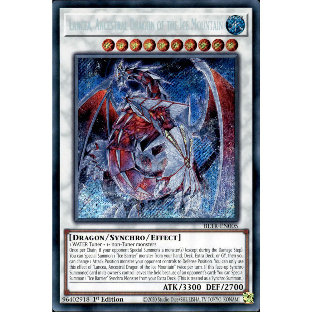 Lancea, Ancestral Dragon of the Ice Mountain BLTR-EN005 Yu-Gi-Oh! Card from the Battles of Legend: Terminal Revenge Set