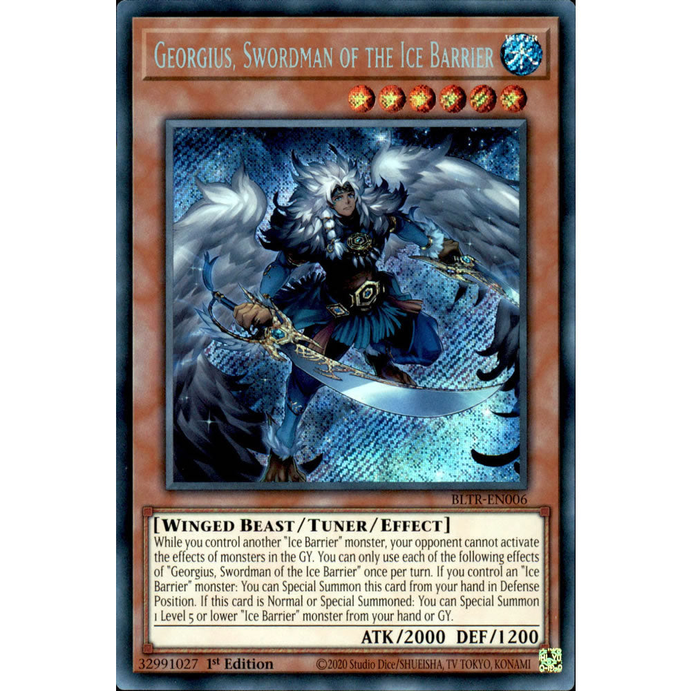 Georgius, Swordman of the Ice Barrier BLTR-EN006 Yu-Gi-Oh! Card from the Battles of Legend: Terminal Revenge Set