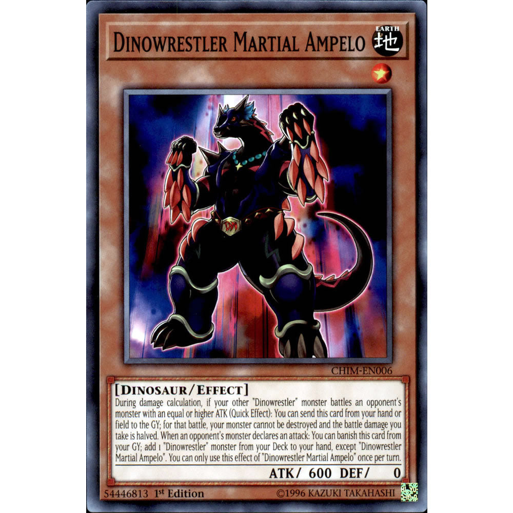 Dinowrestler Martial Ampelo CHIM-EN006 Yu-Gi-Oh! Card from the Chaos Impact Set