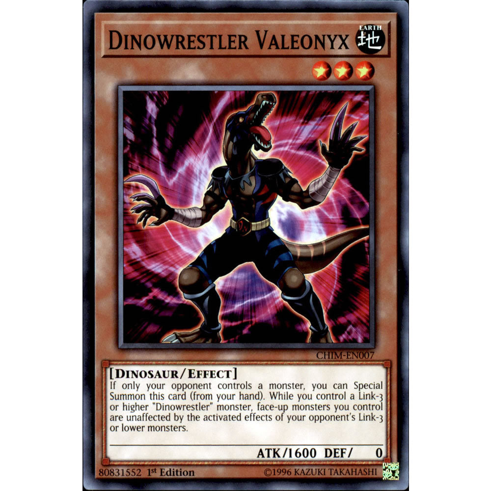 Dinowrestler Valeonyx CHIM-EN007 Yu-Gi-Oh! Card from the Chaos Impact Set