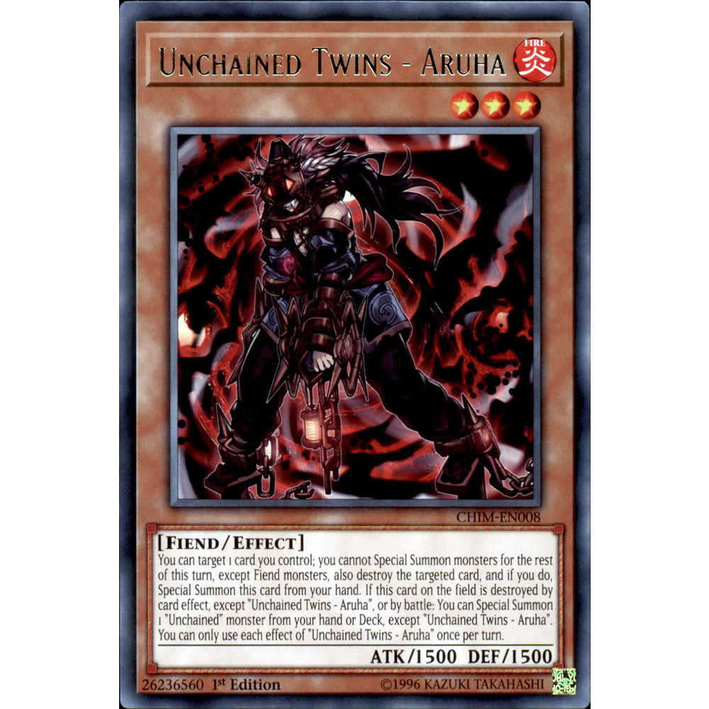 Unchained Twins - Aruha CHIM-EN008 Yu-Gi-Oh! Card from the Chaos Impact Set