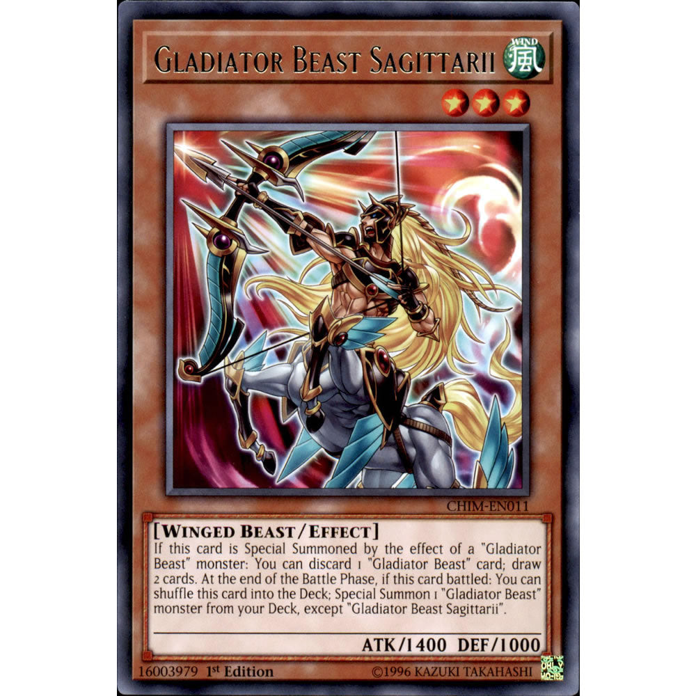 Gladiator Beast Sagittarii CHIM-EN011 Yu-Gi-Oh! Card from the Chaos Impact Set