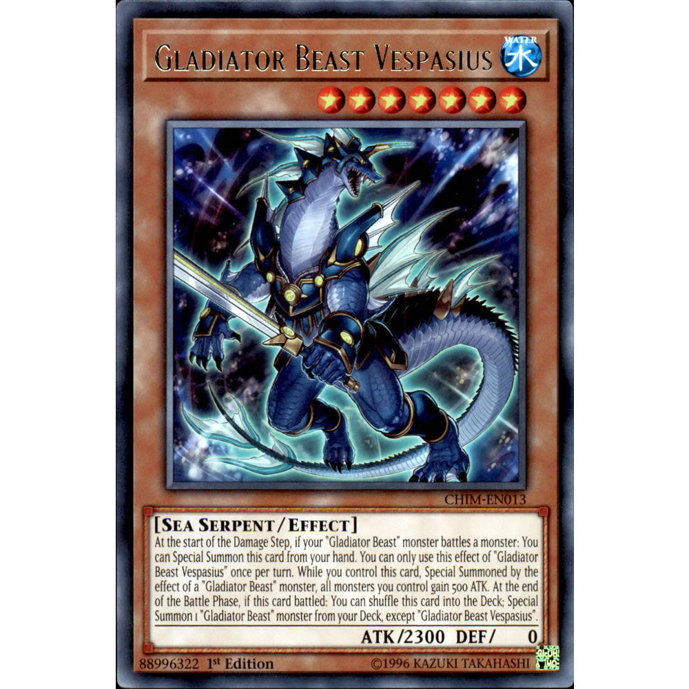 Gladiator Beast Vespasius CHIM-EN013 Yu-Gi-Oh! Card from the Chaos Impact Set