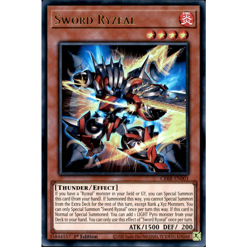 Sword Ryzeal CRBR-EN001 Yu-Gi-Oh! Card from the Crossover Breakers Set