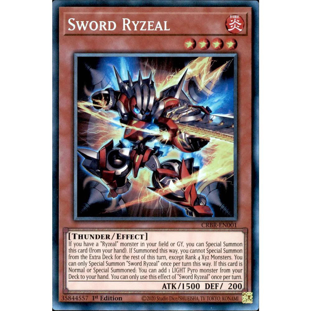 Sword Ryzeal CRBR-EN001 Yu-Gi-Oh! Card from the Crossover Breakers Set