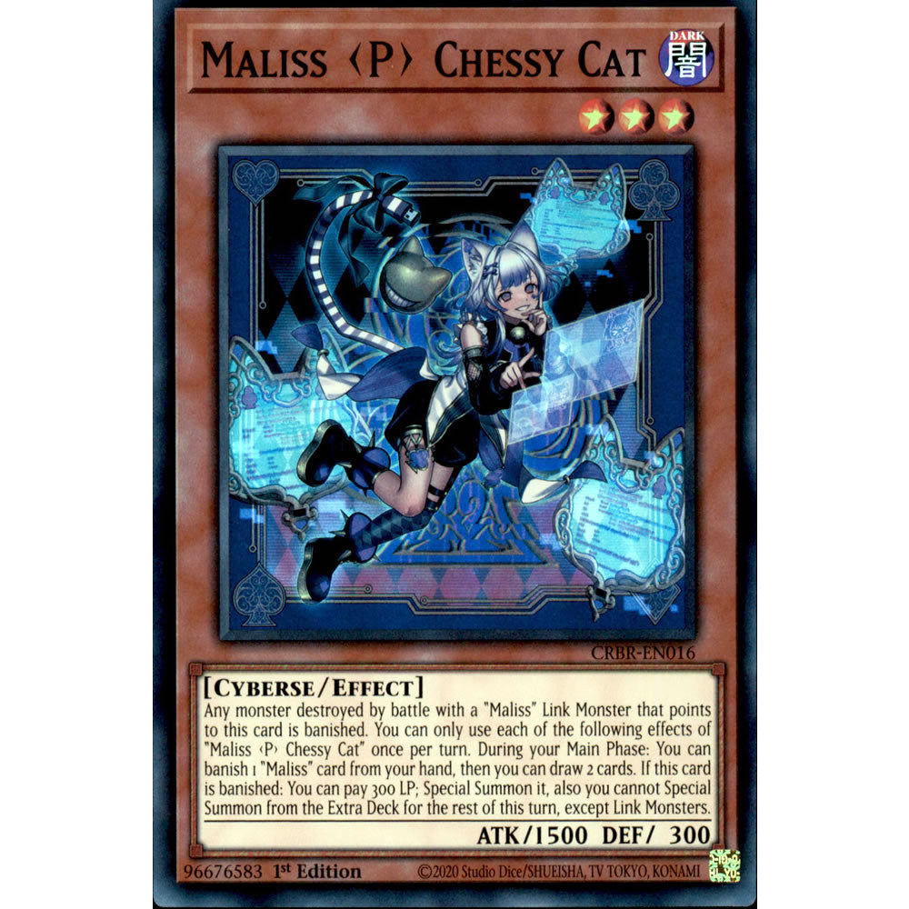 Maliss <P> Chessy Cat CRBR-EN016 Yu-Gi-Oh! Card from the Crossover Breakers Set