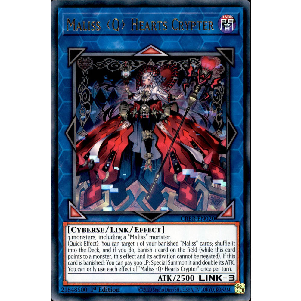 Maliss <Q> Hearts Crypter CRBR-EN020 Yu-Gi-Oh! Card from the Crossover Breakers Set