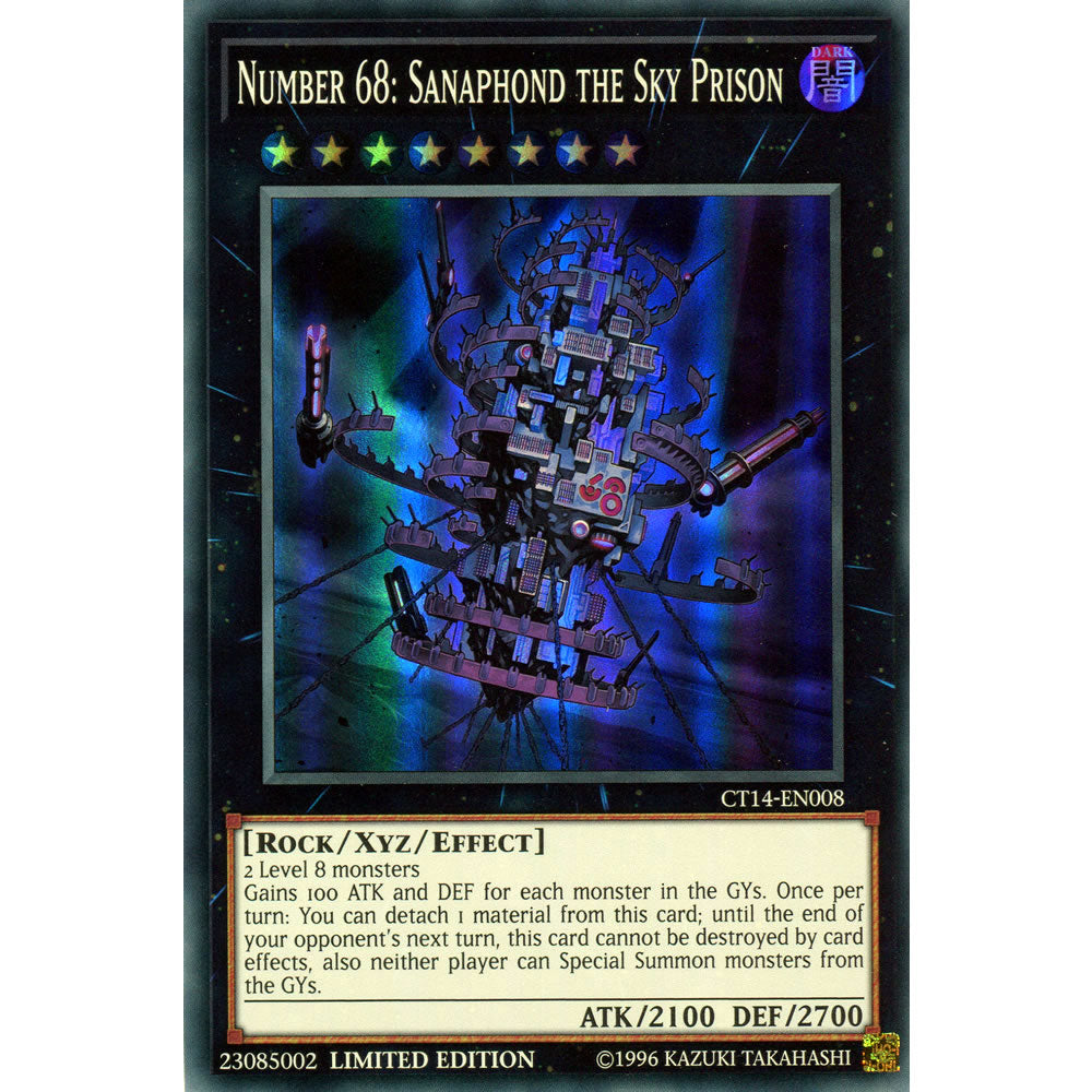 Number 68: Sanaphond the Sky Prison CT14-EN008 Yu-Gi-Oh! Card from the Mega-Tin 2017 Promo Set