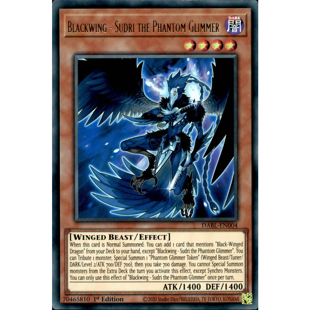 Blackwing - Sudri the Phantom Glimmer DABL-EN004 Yu-Gi-Oh! Card from the Darkwing Blast Set