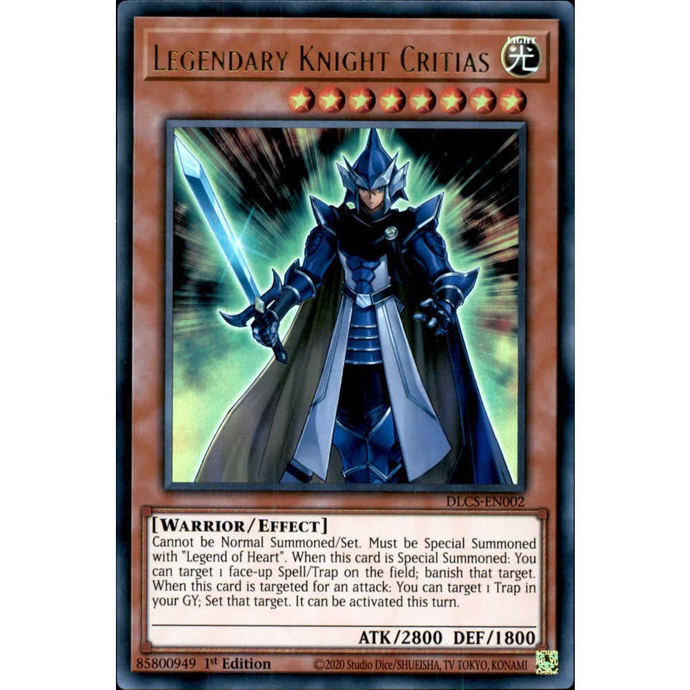 Legendary Knight Critias DLCS-EN002 Yu-Gi-Oh! Card from the Dragons of Legend: The Complete Series Set