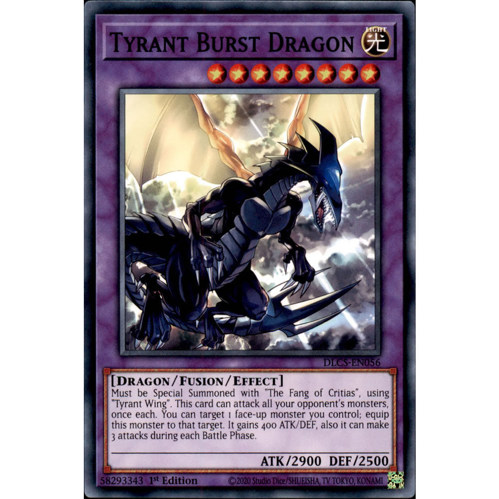 Tyrant Burst Dragon DLCS-EN056 Yu-Gi-Oh! Card from the Dragons of Legend: The Complete Series Set