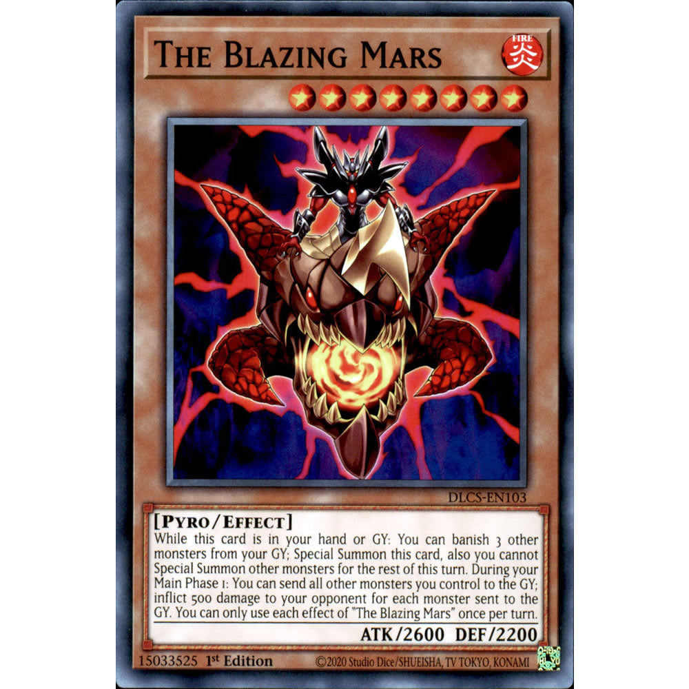 The Blazing Mars DLCS-EN103 Yu-Gi-Oh! Card from the Dragons of Legend: The Complete Series Set