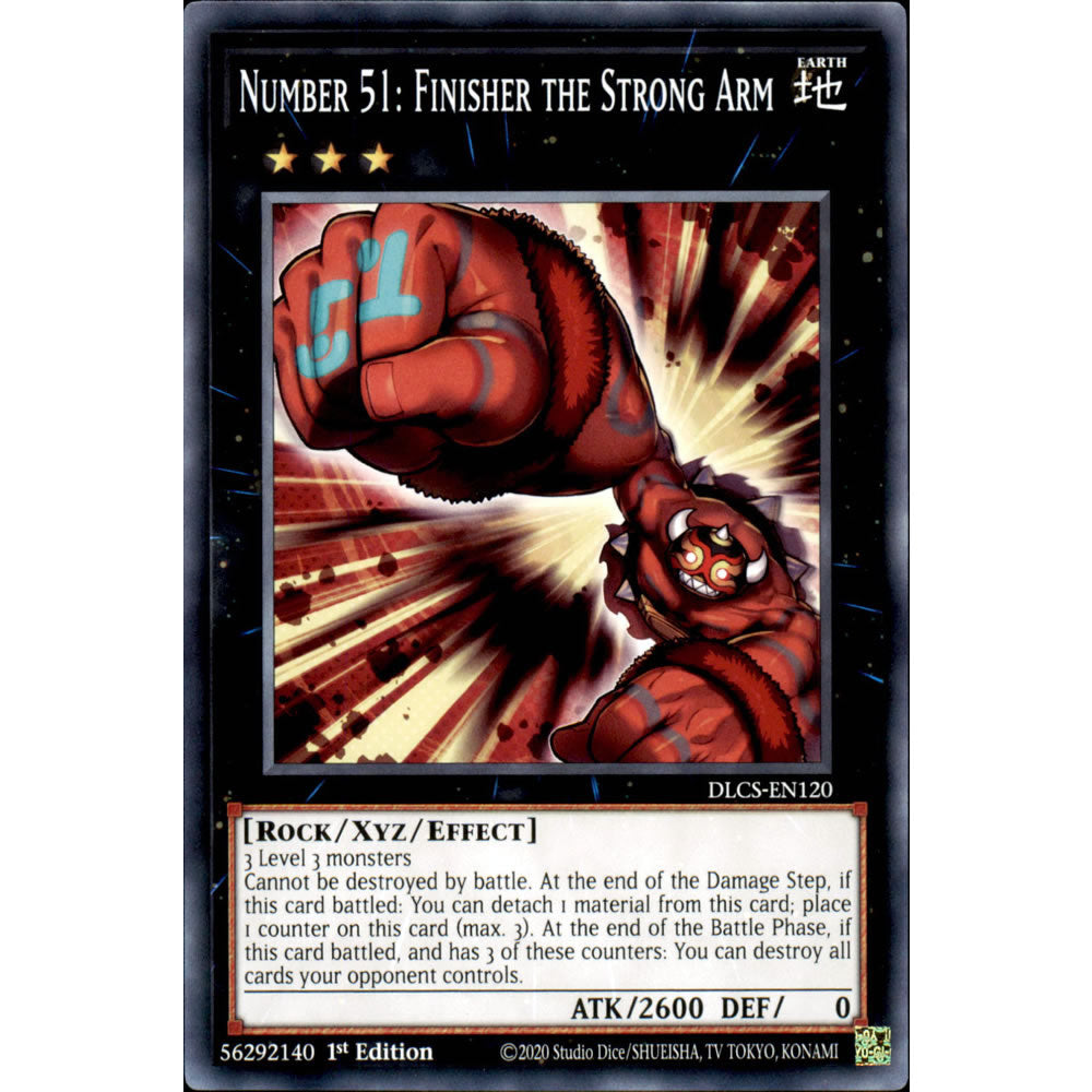 Number 51: Finisher the Strong Arm DLCS-EN120 Yu-Gi-Oh! Card from the Dragons of Legend: The Complete Series Set