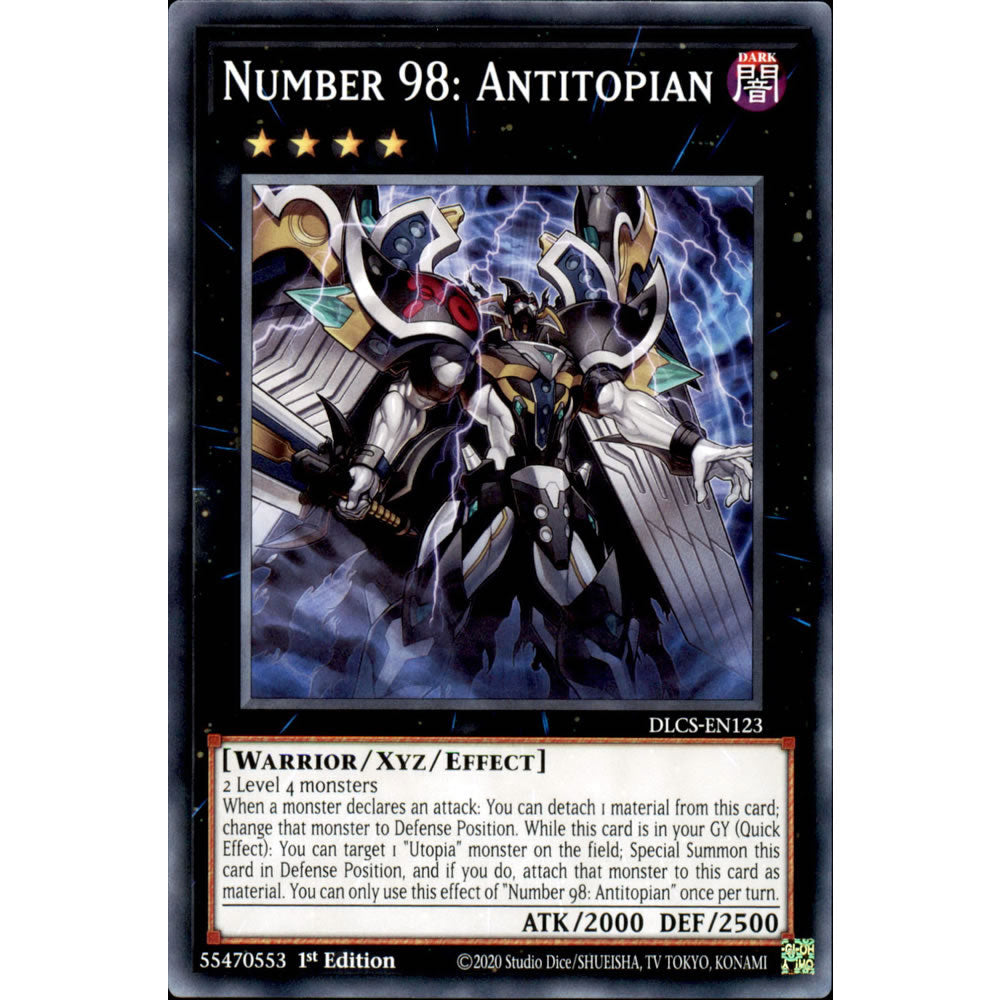 Number 98: Antitopian DLCS-EN123 Yu-Gi-Oh! Card from the Dragons of Legend: The Complete Series Set