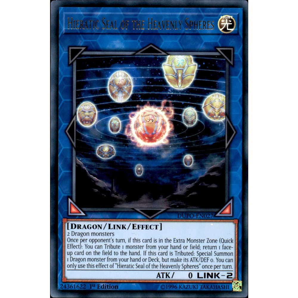 Hieratic Seal of the Heavenly Spheres DUPO-EN027 Yu-Gi-Oh! Card from the Duel Power Set