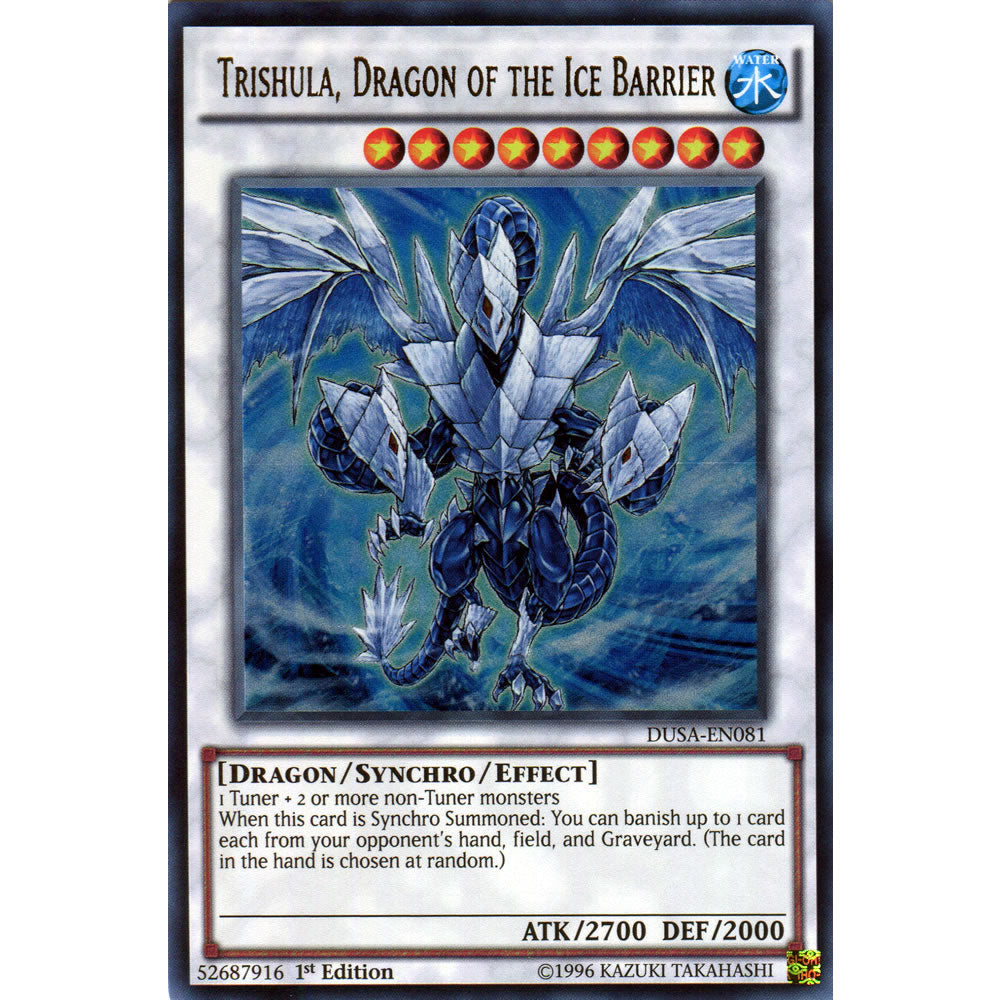 Trishula, Dragon of the Ice Barrier DUSA-EN081 Yu-Gi-Oh! Card from the Duelist Saga Set