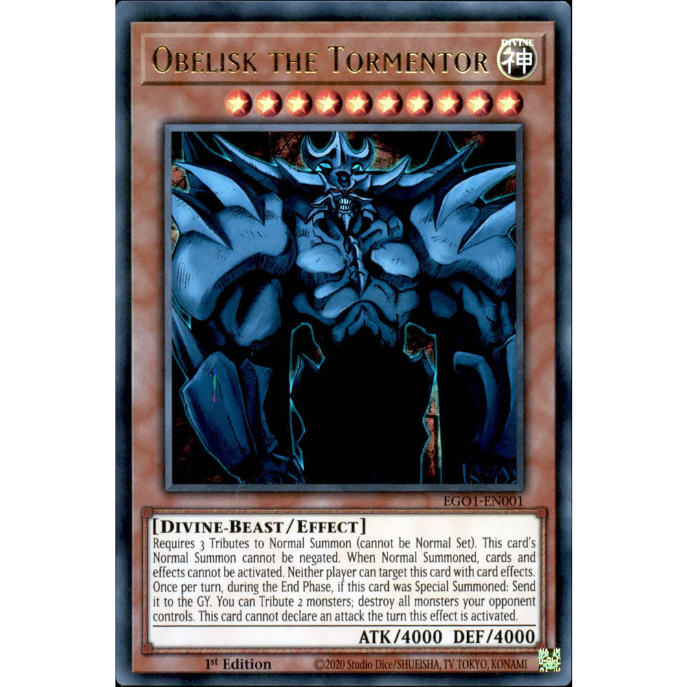 Obelisk the Tormentor EGO1-EN001 Yu-Gi-Oh! Card from the Egyptian God Deck: Obelisk the Tormentor Set