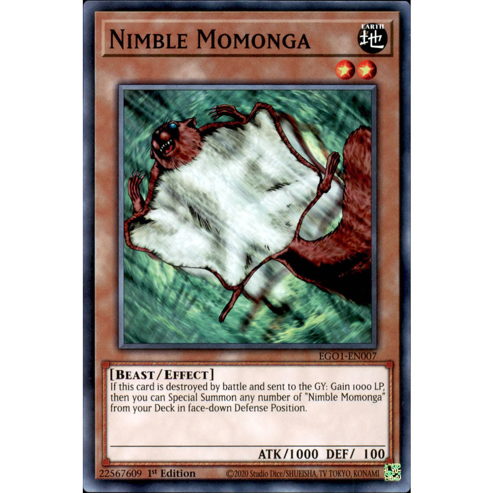 Nimble Momonga EGO1-EN007 Yu-Gi-Oh! Card from the Egyptian God Deck: Obelisk the Tormentor Set