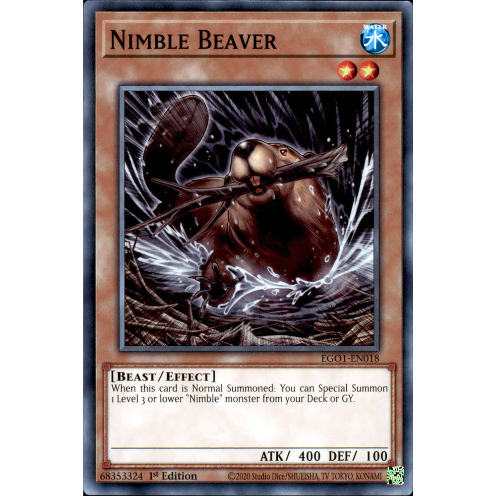 Nimble Beaver EGO1-EN018 Yu-Gi-Oh! Card from the Egyptian God Deck: Obelisk the Tormentor Set