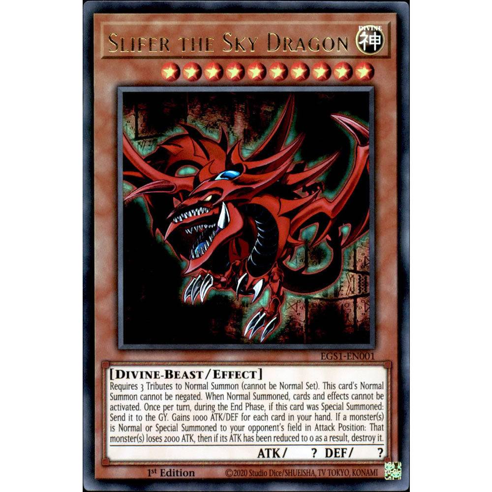 Slifer the Sky Dragon EGS1-EN001 Yu-Gi-Oh! Card from the Egyptian God Deck: Slifer the Sky Dragon Set