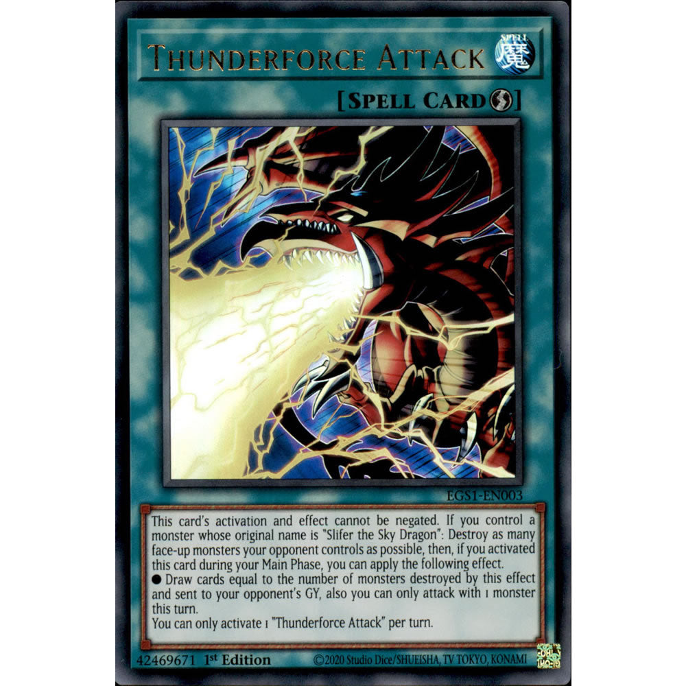 Thunderforce Attack EGS1-EN003 Yu-Gi-Oh! Card from the Egyptian God Deck: Slifer the Sky Dragon Set