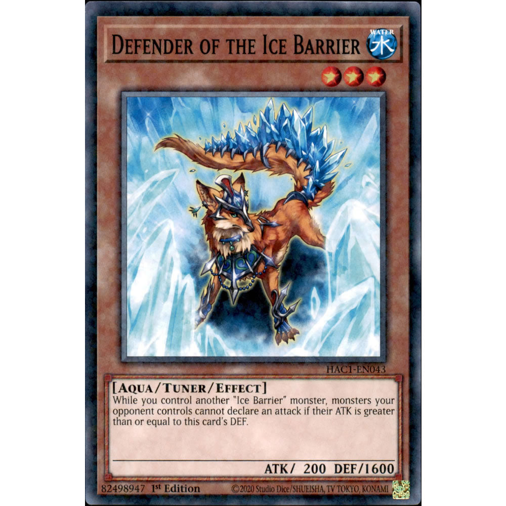 Defender of the Ice Barrier HAC1-EN043 Yu-Gi-Oh! Card from the Hidden Arsenal: Chapter 1 Set