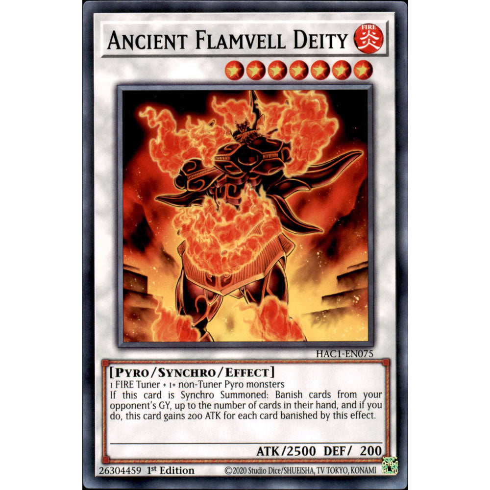 Ancient Flamvell Deity HAC1-EN075 Yu-Gi-Oh! Card from the Hidden Arsenal: Chapter 1 Set