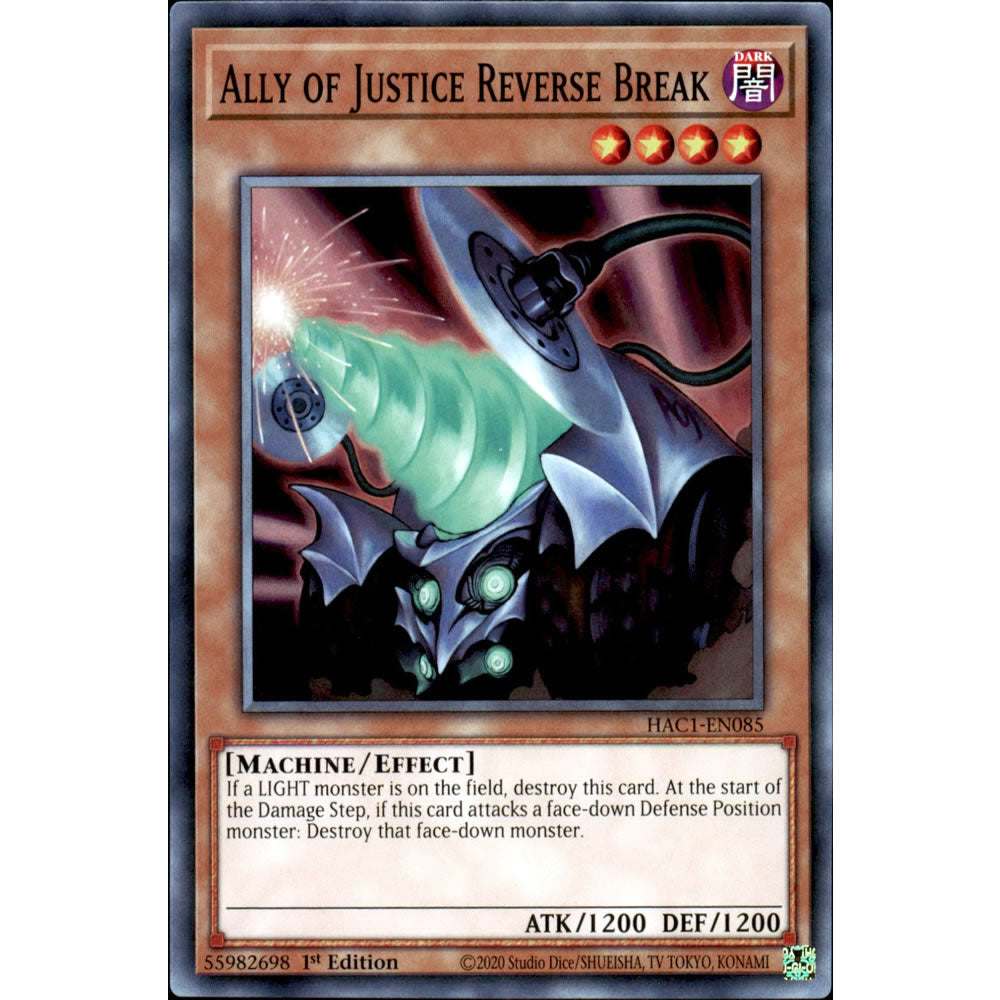 Ally of Justice Reverse Break HAC1-EN085 Yu-Gi-Oh! Card from the Hidden Arsenal: Chapter 1 Set