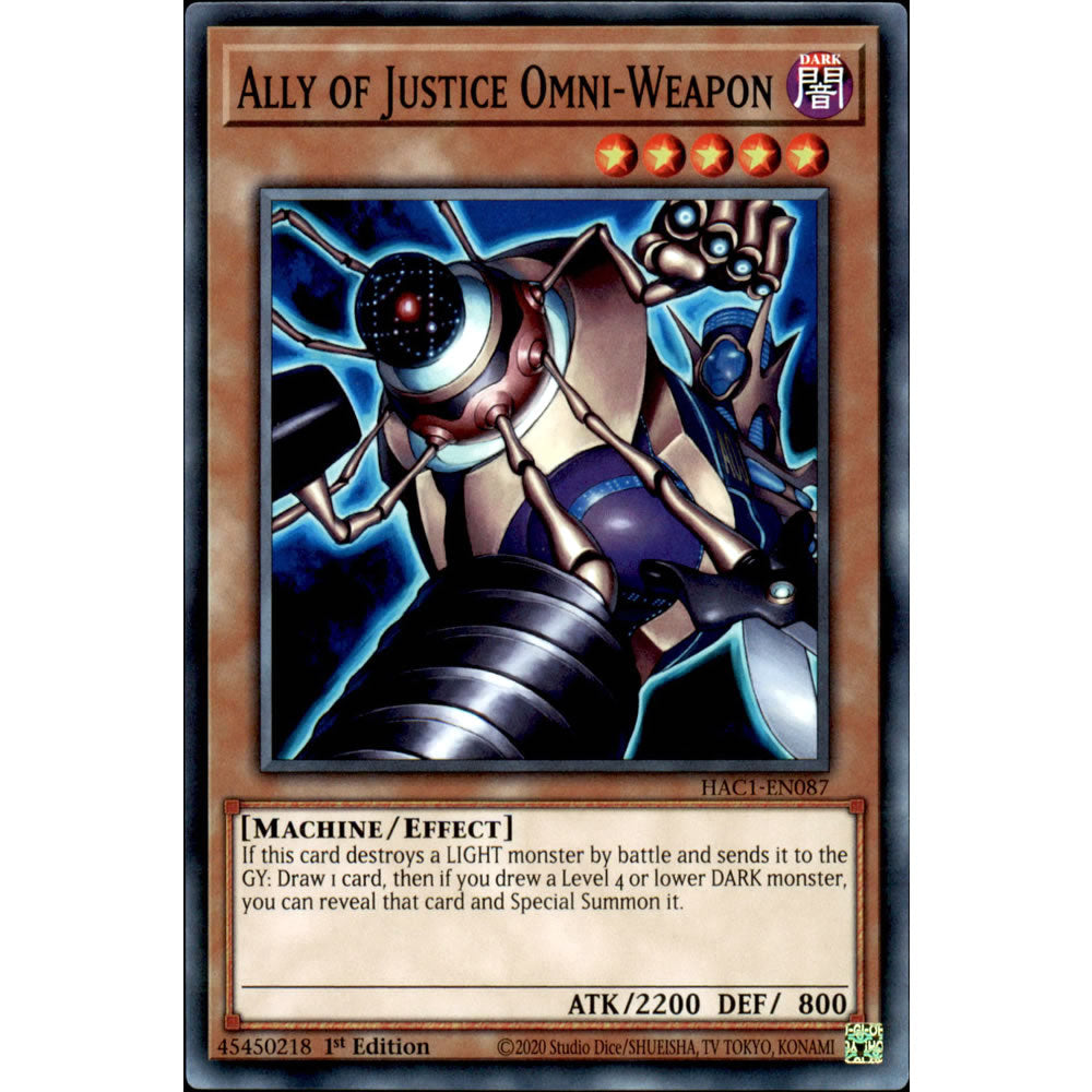 Ally of Justice Omni-Weapon HAC1-EN087 Yu-Gi-Oh! Card from the Hidden Arsenal: Chapter 1 Set