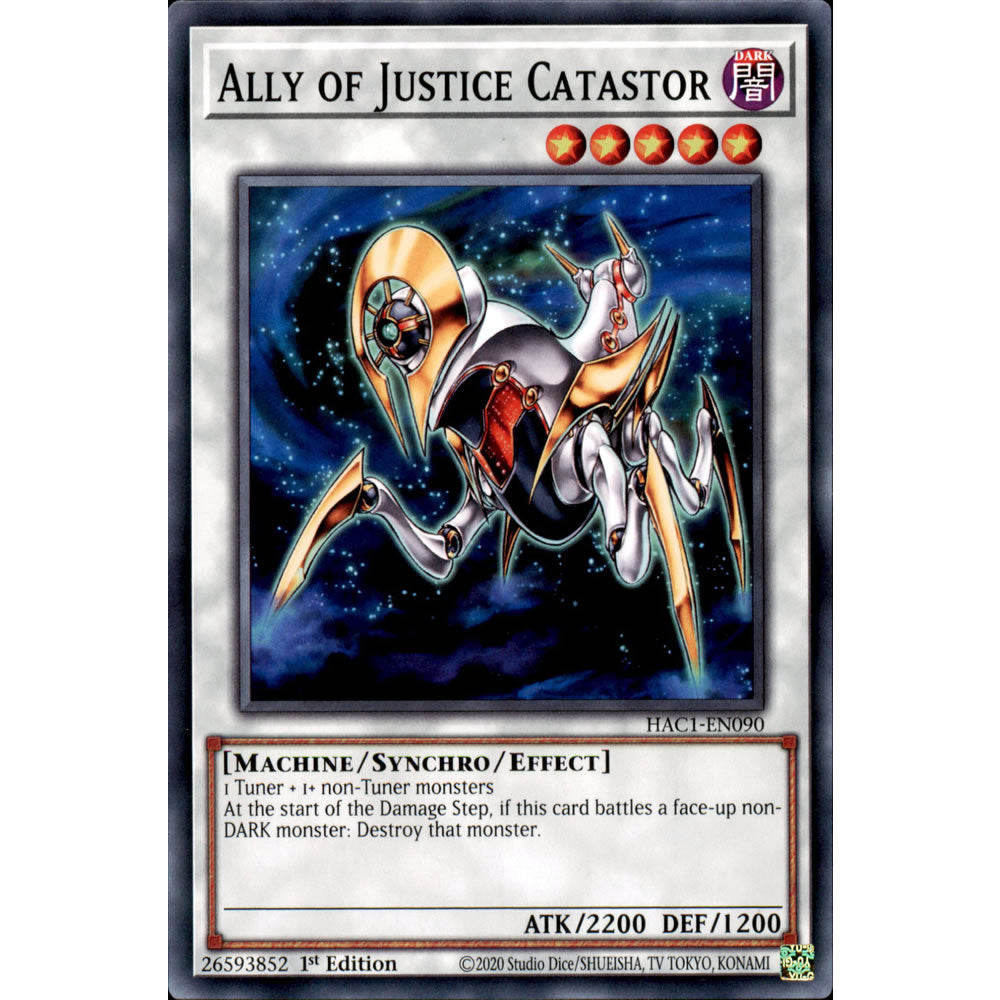 Ally of Justice Catastor HAC1-EN090 Yu-Gi-Oh! Card from the Hidden Arsenal: Chapter 1 Set