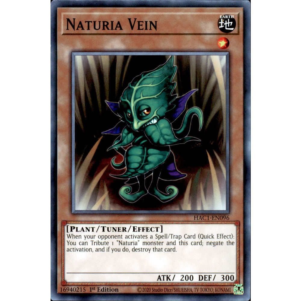 Naturia Vein HAC1-EN096 Yu-Gi-Oh! Card from the Hidden Arsenal: Chapter 1 Set