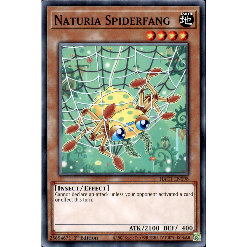 Naturia Spiderfang HAC1-EN098 Yu-Gi-Oh! Card from the Hidden Arsenal: Chapter 1 Set