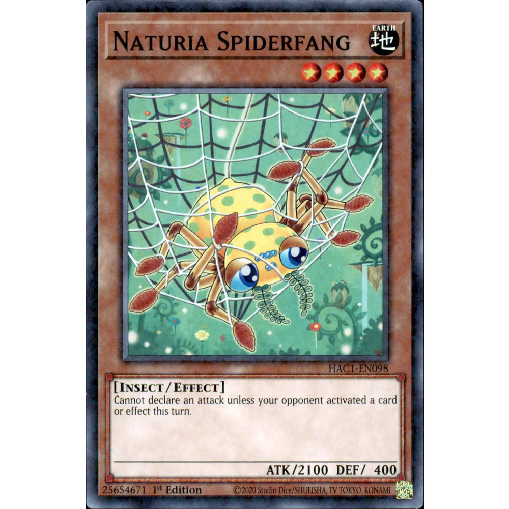 Naturia Spiderfang HAC1-EN098 Yu-Gi-Oh! Card from the Hidden Arsenal: Chapter 1 Set