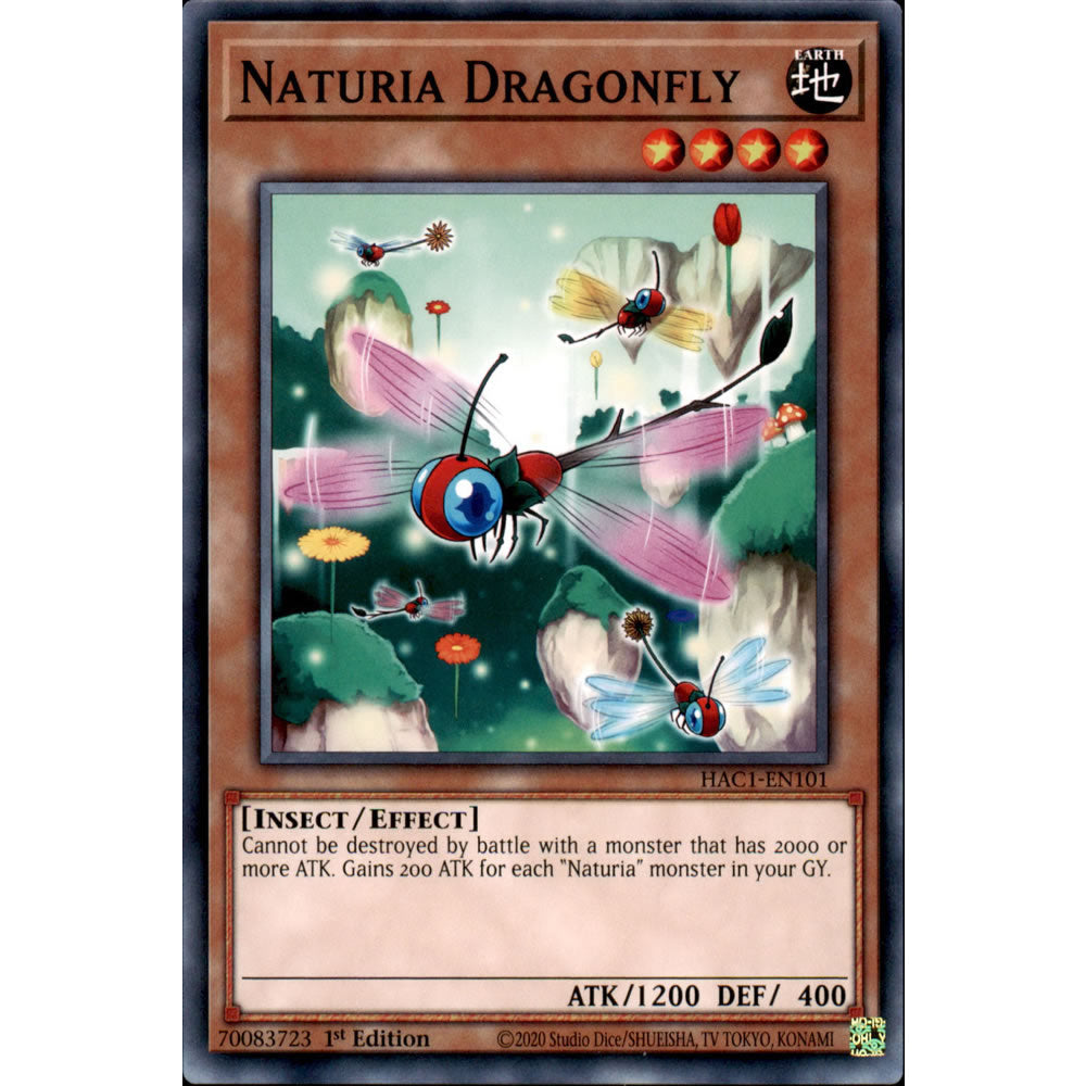 Naturia Dragonfly HAC1-EN101 Yu-Gi-Oh! Card from the Hidden Arsenal: Chapter 1 Set