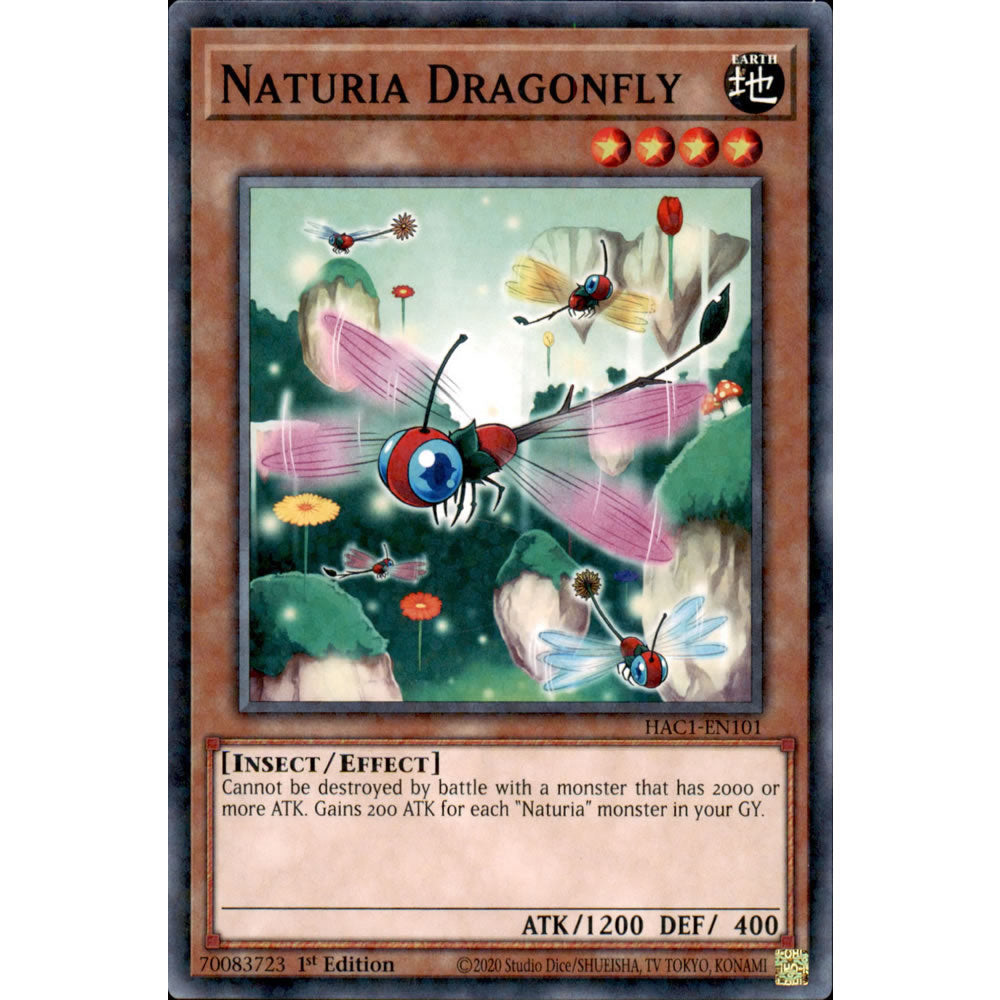 Naturia Dragonfly HAC1-EN101 Yu-Gi-Oh! Card from the Hidden Arsenal: Chapter 1 Set