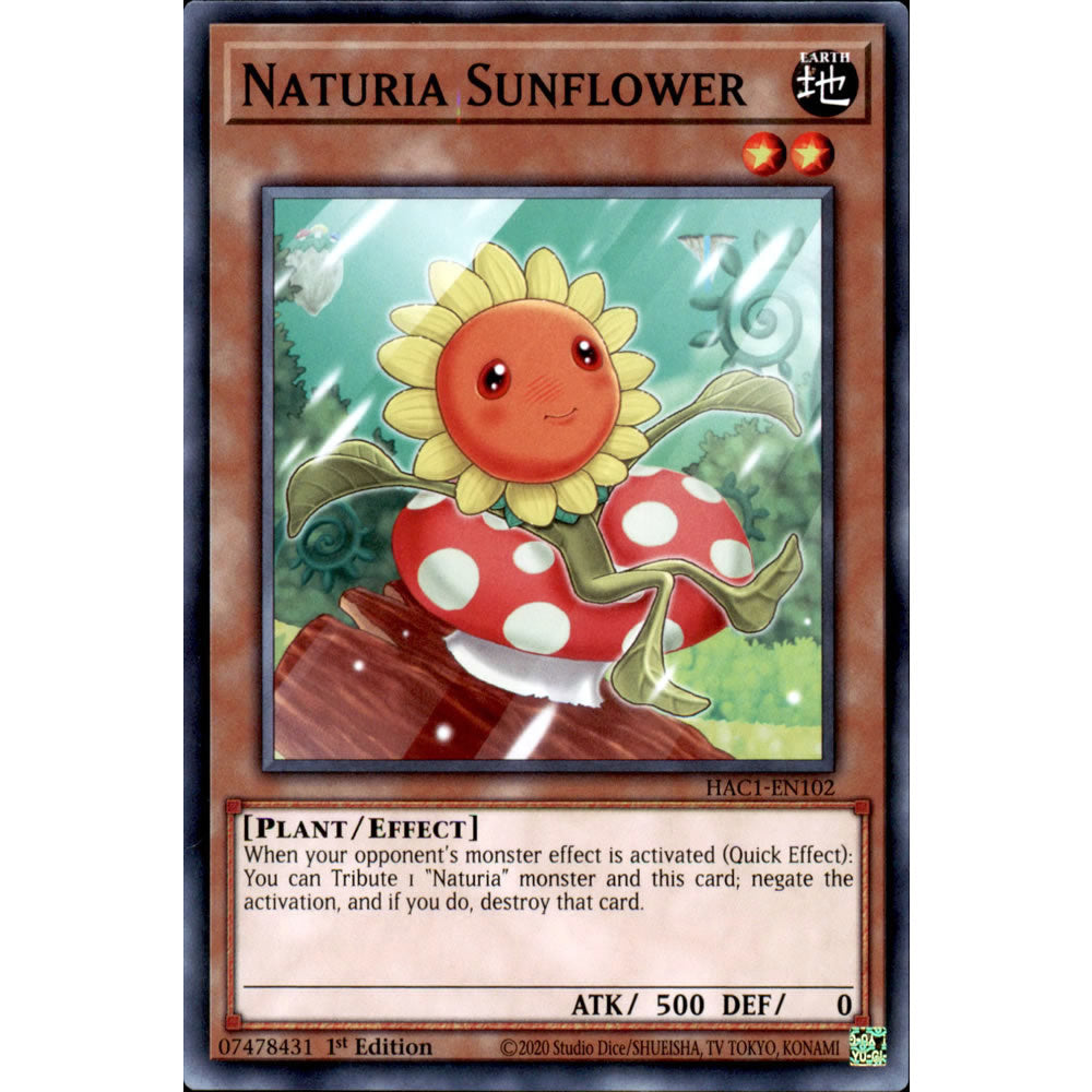 Naturia Sunflower HAC1-EN102 Yu-Gi-Oh! Card from the Hidden Arsenal: Chapter 1 Set