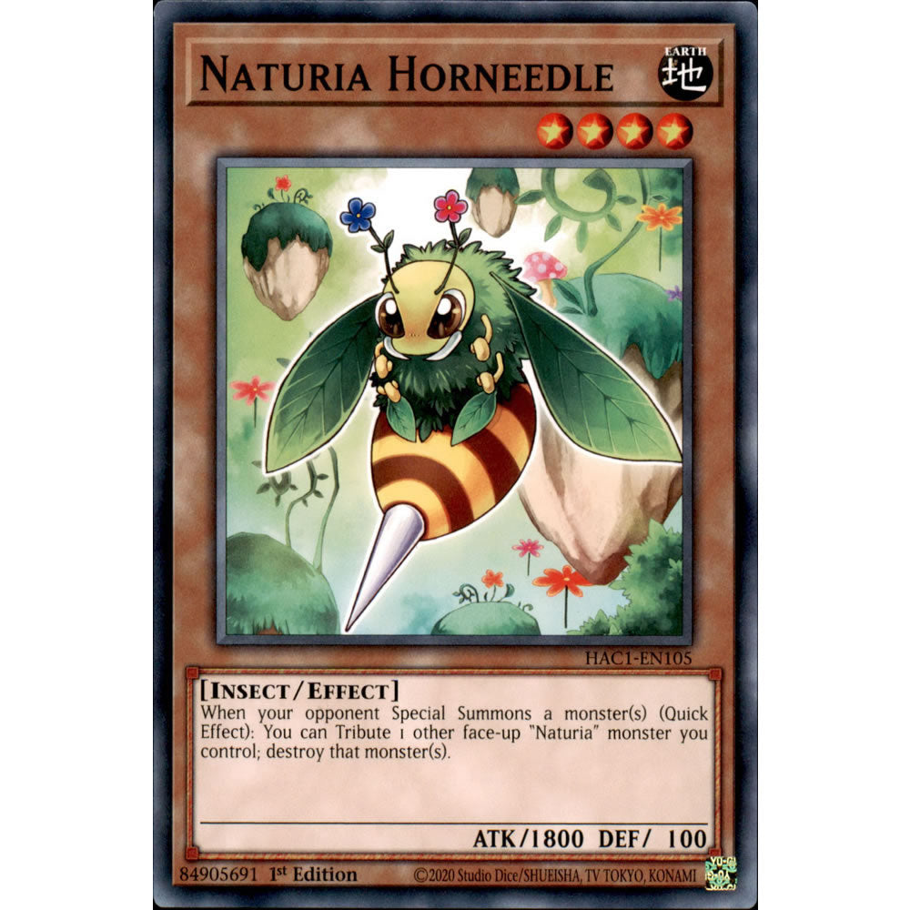 Naturia Horneedle HAC1-EN105 Yu-Gi-Oh! Card from the Hidden Arsenal: Chapter 1 Set