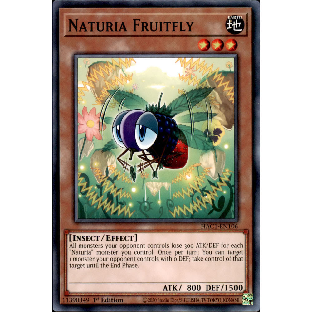 Naturia Fruitfly HAC1-EN106 Yu-Gi-Oh! Card from the Hidden Arsenal: Chapter 1 Set