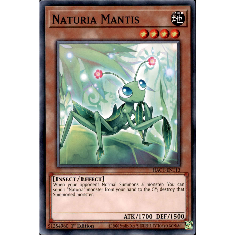 Naturia Mantis HAC1-EN113 Yu-Gi-Oh! Card from the Hidden Arsenal: Chapter 1 Set