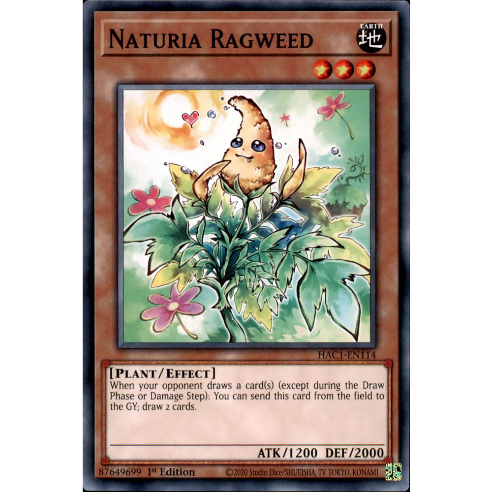 Naturia Ragweed HAC1-EN114 Yu-Gi-Oh! Card from the Hidden Arsenal: Chapter 1 Set