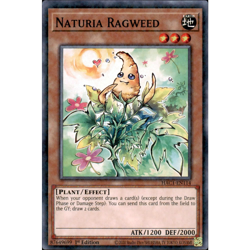 Naturia Ragweed HAC1-EN114 Yu-Gi-Oh! Card from the Hidden Arsenal: Chapter 1 Set