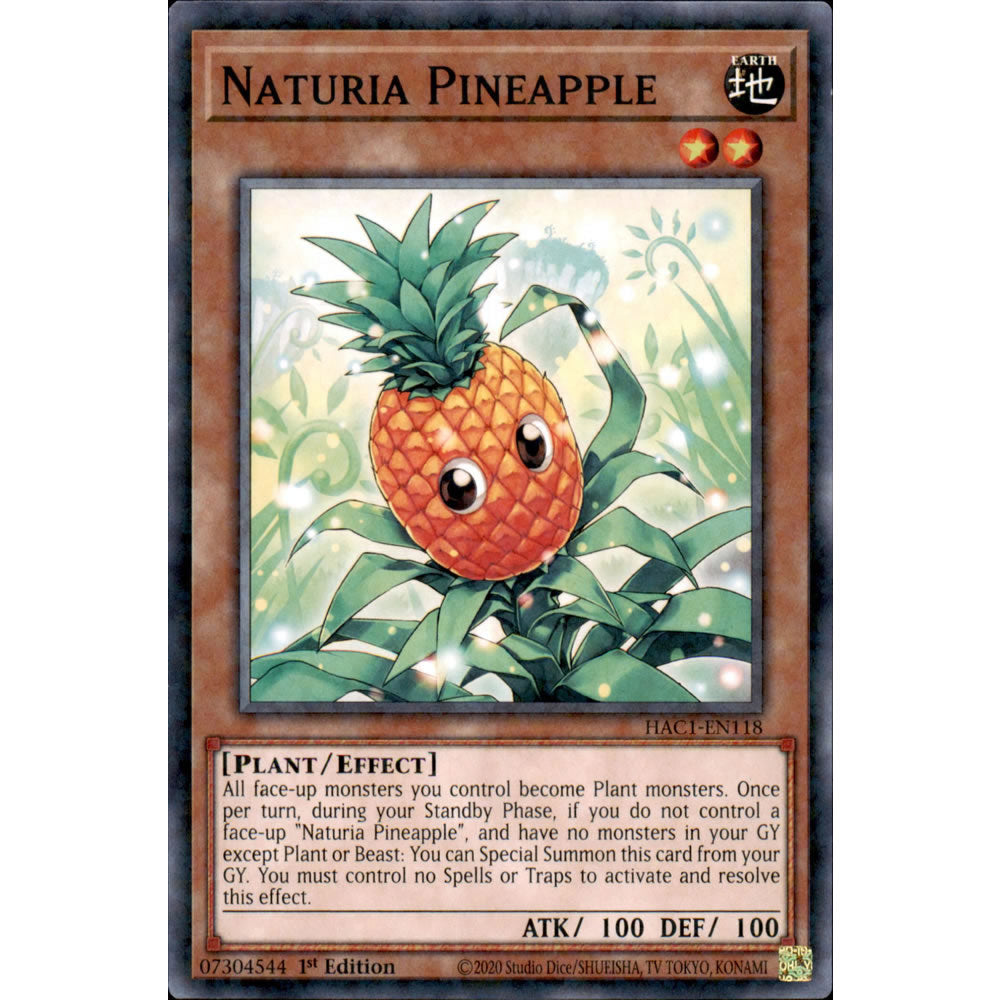 Naturia Pineapple HAC1-EN118 Yu-Gi-Oh! Card from the Hidden Arsenal: Chapter 1 Set