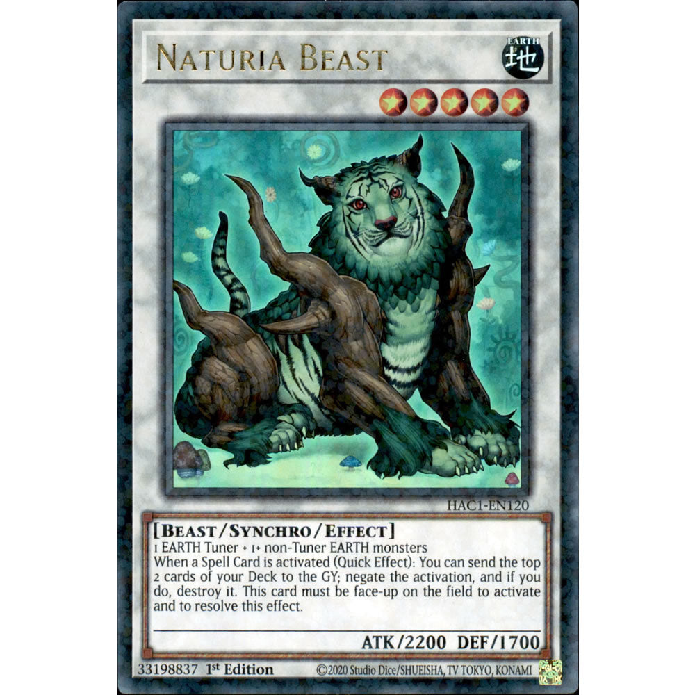 Naturia Beast HAC1-EN120 Yu-Gi-Oh! Card from the Hidden Arsenal: Chapter 1 Set