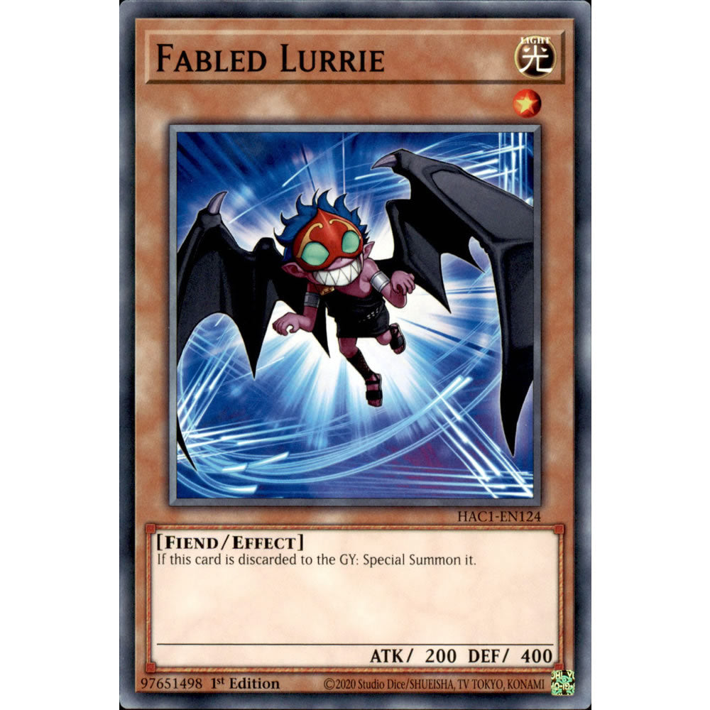 Fabled Lurrie HAC1-EN124 Yu-Gi-Oh! Card from the Hidden Arsenal: Chapter 1 Set